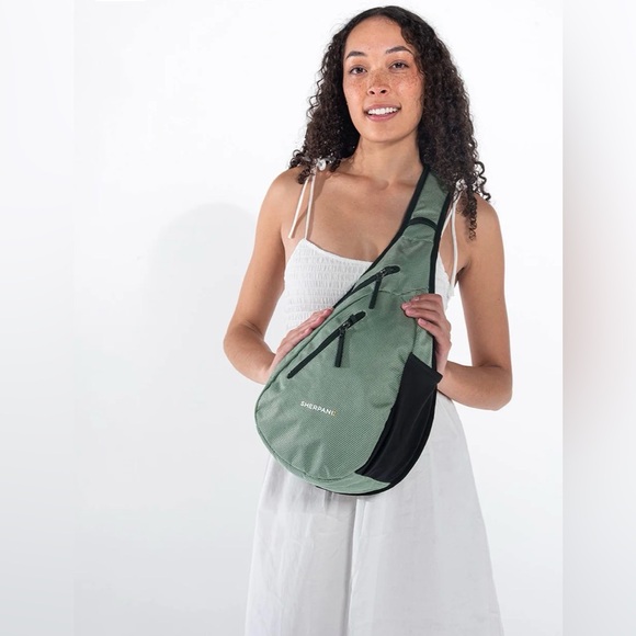 Sherpani Handbags - Sherpani Esprit AT Sage Green and Black Crossbody Sling Bag